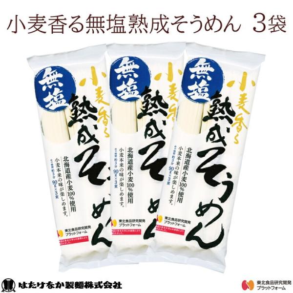 無塩そうめん 3袋 はたけなか製麺 270g×3袋 食塩不使用 減塩食生活 無塩麺 無塩素麺