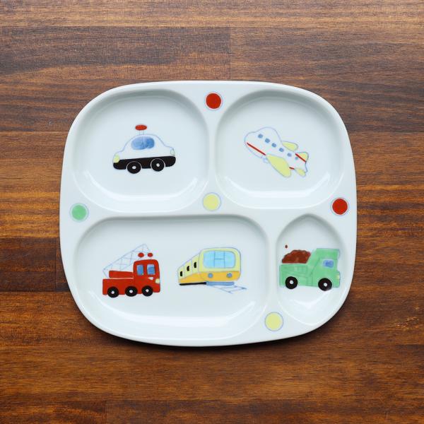 波佐見焼　ぼくのうつわ　プレート　消防車　パトカー　電車　ひこうき