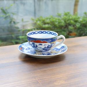 有田焼 波佐見焼 コーヒー碗皿 染錦花濃鉄仙花（G・M） : 有田焼 器