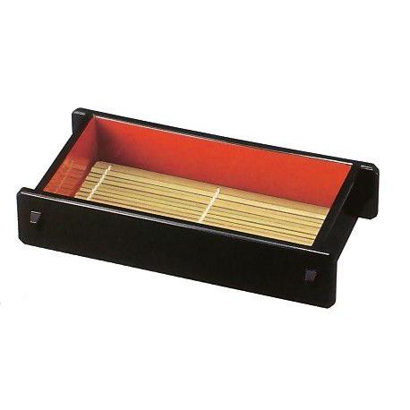 そばセイロ・７寸長手ツノセイロ黒内朱