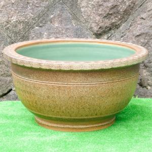 睡蓮鉢・窯肌トチリワン型（水鉢・水蓮鉢）信楽焼２０号