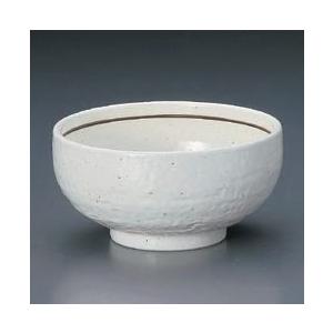 業務用そば丼/うどん鉢 粉引ライン石目高浜５．５丼 17.1cm