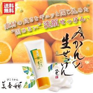 洗顔 石鹸 みかんの生せっけん 練り状タイプ 20g 泡立てネット 濃密泡