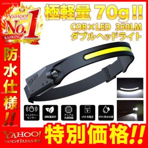 ヘッドライト LED 軽量 強力 充電式 USB 釣り キャンプ