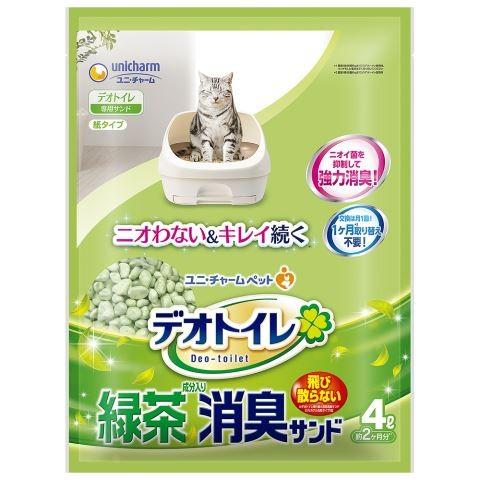1週間消臭・抗菌デオトイレR飛び散らない緑茶成分入り消臭サンド4Ｌ/ 猫砂・猫トイレ (毎)