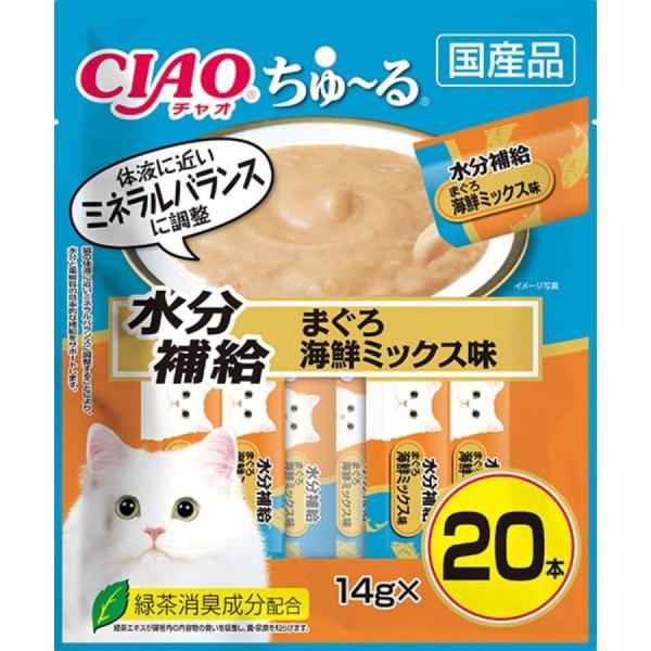 いなば ＣＩＡＯ ちゅーる 水分補給 まぐろ 海鮮ミックス味 １４ｇ×２０本/猫 おやつ