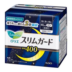 花王 ロリエ スリムガード 特に多い夜用400 羽つき 11個/ ロリエ 生理用品 ナプキン｜v-drug