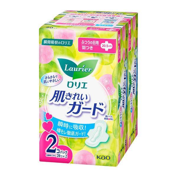 ロリエ 肌きれいガード 昼用 羽つき ２０コ入×２ /ロリエ 生理用品 ナプキン