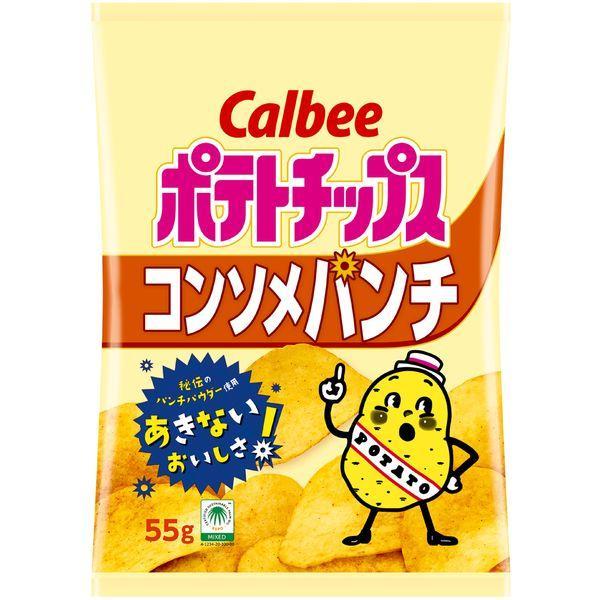 カルビー ポテトチップスコンソメパンチ 55g×16個セット/スナック　ポテチ