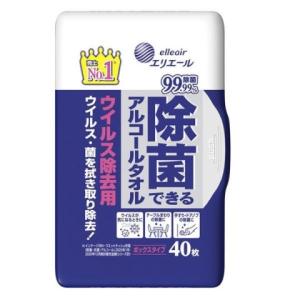 エリエール 除菌できるアルコールタオル ウイルス除去用 ボックス 本体 ４０枚入 /アルコールタオル ウエットティッシュ｜v-drug