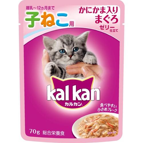 カルカンパウチ 12ヶ月までの子猫用 かにかま入りまぐろ 70ｇ/ カルカンパウチ キャットフード ...