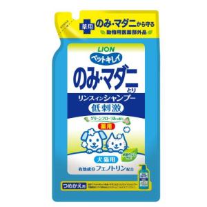 ペットキレイ 薬用 のみとりリンスインシャンプー 愛犬・愛猫用 グリーンフローラルの香り つめかえ用 400ml/ 犬用品 シャンプー｜v-drug