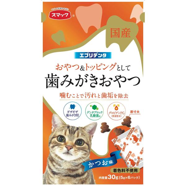 スマック　エブリデンタ　歯磨きおやつ　かつお味　３０ｇ/猫　おやつ