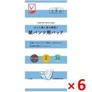 Ｖ−ｃｈｅｃｋ ズレに強く安心吸収♪紙パンツ用パッド２回 ３６枚×6個セット /大人用紙おむつ 尿とりパッド パンツ用 介護おむつ｜v-drug