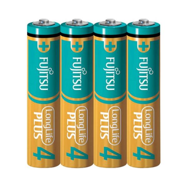 ●【在庫限り】富士通 アルカリ乾電池 ロングライフプラス 単4形×4本/乾電池&lt;BR&gt;