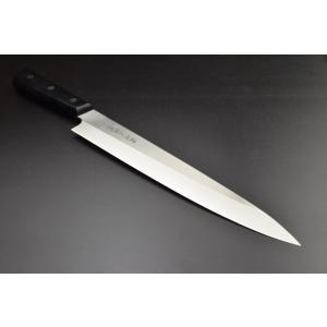 源 光金作 日本鋼 ハガネ 全鋼 牛刀 業務用包丁 240mm 24cm 錆びます