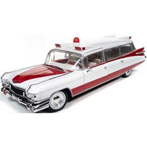 1959 キャディラック エルドラド 救急車 ホワイト/レッド （1/18 オートワールドAW302）｜v-toys