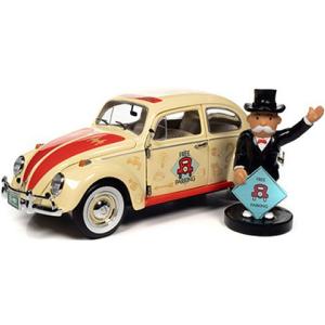 1963 フォルクスワーゲン ビートル イエロー 「Free Parking」 Mr.モノポリー フィギュア付 （1/18 オートワールドAWSS141）｜v-toys