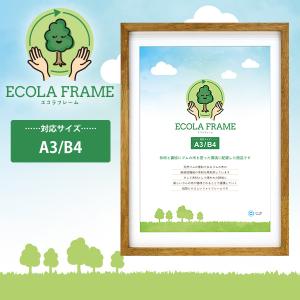 木製 エコラフレーム A3/B4 万丈 化粧箱付き 写真立て フォトフレーム 額縁 ゴムの木 自然 エコ