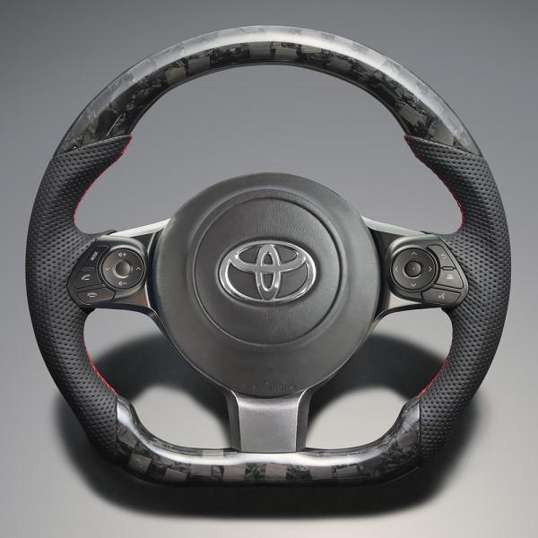 86 / GR86(ZN6/ZN8) FEGGARI ステアリング クリアフォージッドカーボン×本革...