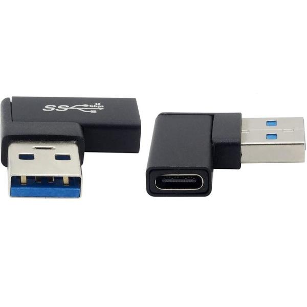AGG USB変換コネクタ 2P USB3.1 Gen2 (USB 3.2 Gen2) L字型D U...