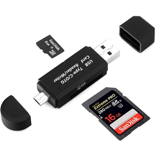 YFFSFDCType-C/Micro usb/USB 3in1 USB2.0 SDメモリカードリー...