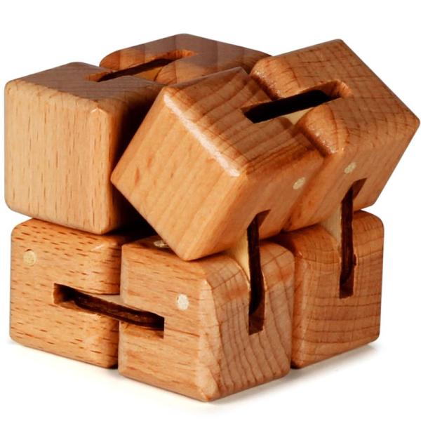 BUNMO 木製大型インフィニティキューブ フィジェットトイ | 環境に優しいブナ材フィジェットキュ...
