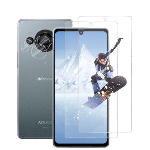 2枚+2枚 For AQUOS R8 SH-52D ガラスフィルム (2枚入)＋ カメラフィルム (...