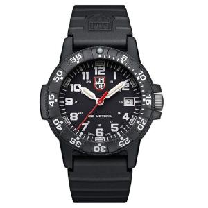 ルミノックスLUMINOX 腕時計 レザーバック シータートル 0300シリーズ オールブラック 3...