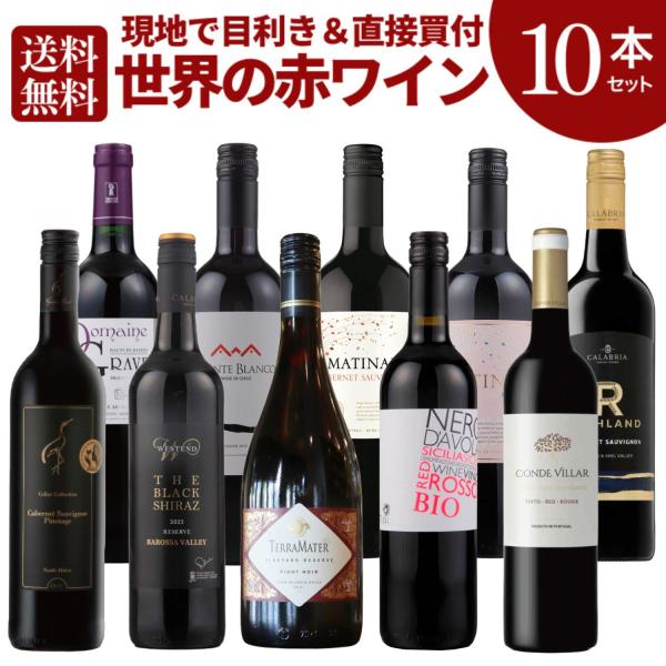 ワイン ワインセット 10本 赤ワイン 送料無料 赤ワイン飲み比べセット ワインセット 飲み比べ フ...