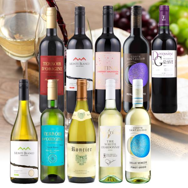 ワイン セット 10本セット  送料無料 12月ワインバスケット うま得 エンジョイワイン  x-2...