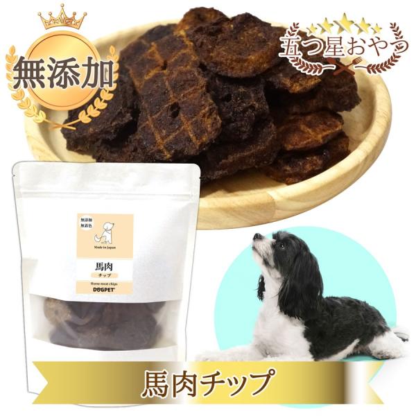 DOGPET  国産 馬 肉 チップス ペット 犬 ジャーキー おやつ ごほうび 無添加 無着色 無...