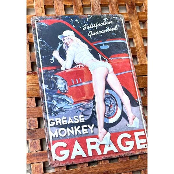 デザイン ガレージ GREASE MONKEY GARAGE おしゃれ アートポスター アイアン U...