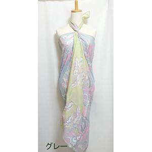 パレオ タヒチアンダンス ピオニー 花柄 インド綿 水着の上に