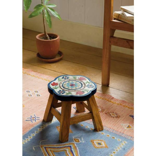 丸 おしゃれ スツール 木製 トルコ グランピング アンティーク インテリア 椅子