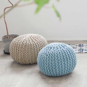 オットマン スツール プフ クッション 椅子 足置き マクラメ ニット
