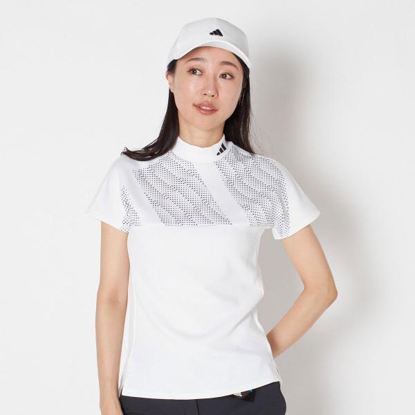 SALE adidas Golf アディダスゴルフ モックネックフレンチスリーブシャツ ホワイト/ブ...