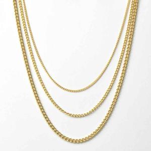 ゴールド喜平ネックレス サージカルステンレス製ゴールド喜平ネックレスチェーン/1.5mm/2mm/3mm幅