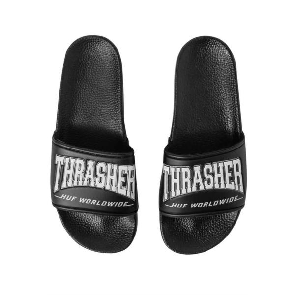 HUF ハフ THRASHER SLIDE / ブラック シューズ サンダル