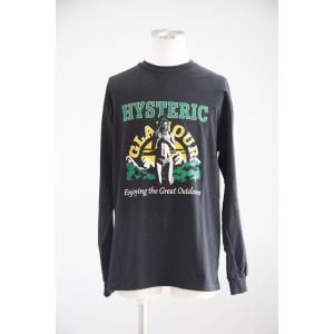 送料無料 トップス HYSTERIC GLAMOUR ヒステリックグラマー GREAT OUTDOOR Tシャツ / ブラック