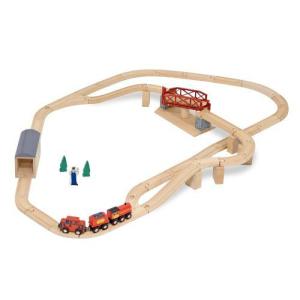 Melissa & Doug Trains & Vehicle Sets Swivel Bridge Train Set｜value-select