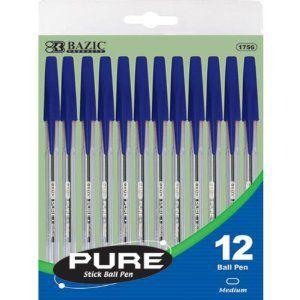 BAZIC Blue Stick Pen (12/Pack) Case Pack 144