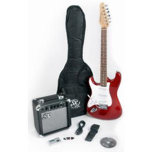 RST CAR LH Left Handed Red Electric Guitar Package with Full Size Electric Guitar, Amp, Carry Bag,｜value-select