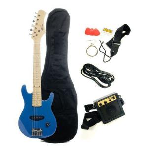 Barcelona バルセロナ Kid's Electric Guitar Set with Amp, Gig Bag and Accessories - Blue エレキギタ｜value-select