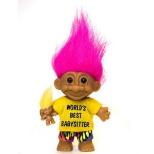 My Lucky WORLD'S BEST BABYSITTER Troll Doll with BABY TROLL (Hot Pink Hair) 人形 ドール｜value-select