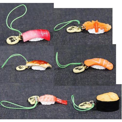 Sushi Gashapon Phone Charm Set Of 6 フィギュア ダイキャスト 人...