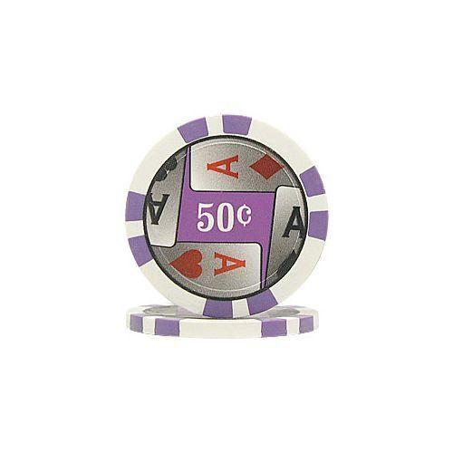 Trademark Poker 4 Aces 100 Poker Chips (50 Cent) 1...