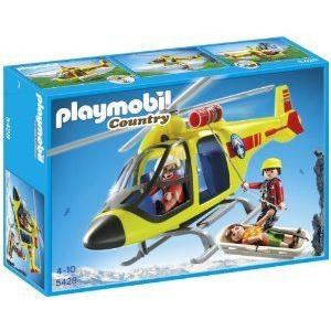 Playmobil 5428 Mountain Rescue Helicopter with Cab...