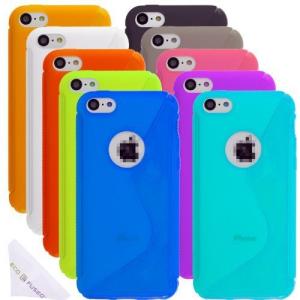 iPhone 5C Case Bundle including 10 Flexible TPU Covers S Line Design for Apple iPhone 5C / 1 ECO-F