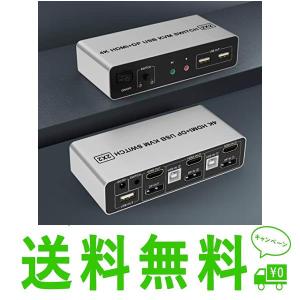 2ポートHDMI + DisplayPort デュアルモニター kvmスイッチ